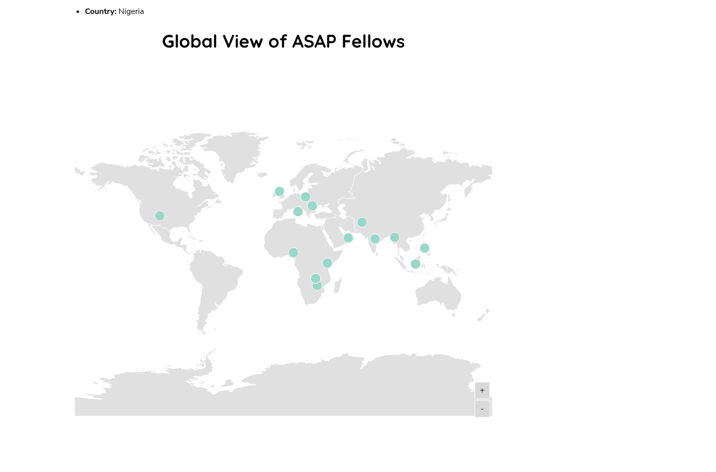 Map showing global chapter presence